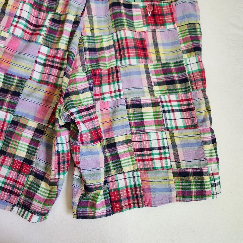 Bw Bowen & Wright Madras Plaid Patchwork Shorts R… - image 6